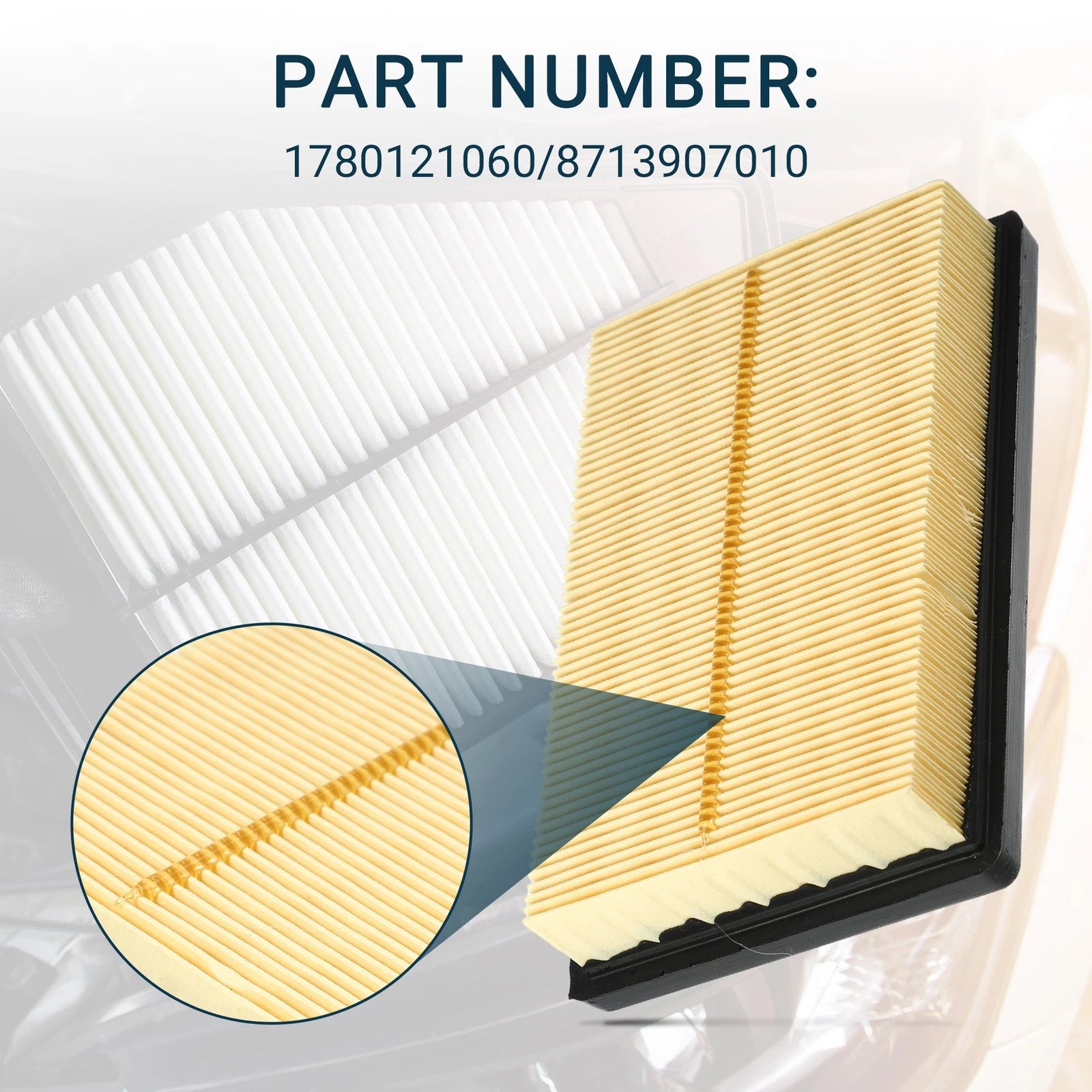 Set of 1 Cabin Air Filter for Toyota Prius C (2012–2019) No. 17801-21060/87139-07010