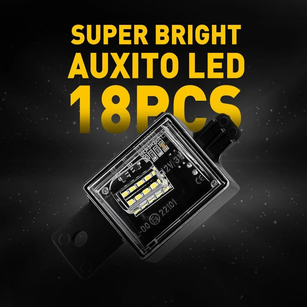 Bright White LED License Plate Lights for Chevy Silverado GMC Sierra (2014–2018)