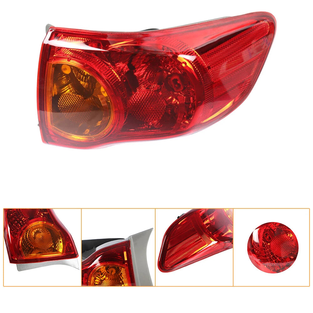 Tail Lights for Toyota Corolla (2009-2010) Halogen Red Outer L+R