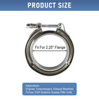 2.25 Inch V Band Clamp with Flange for Exhaust Downpipe (Universal)