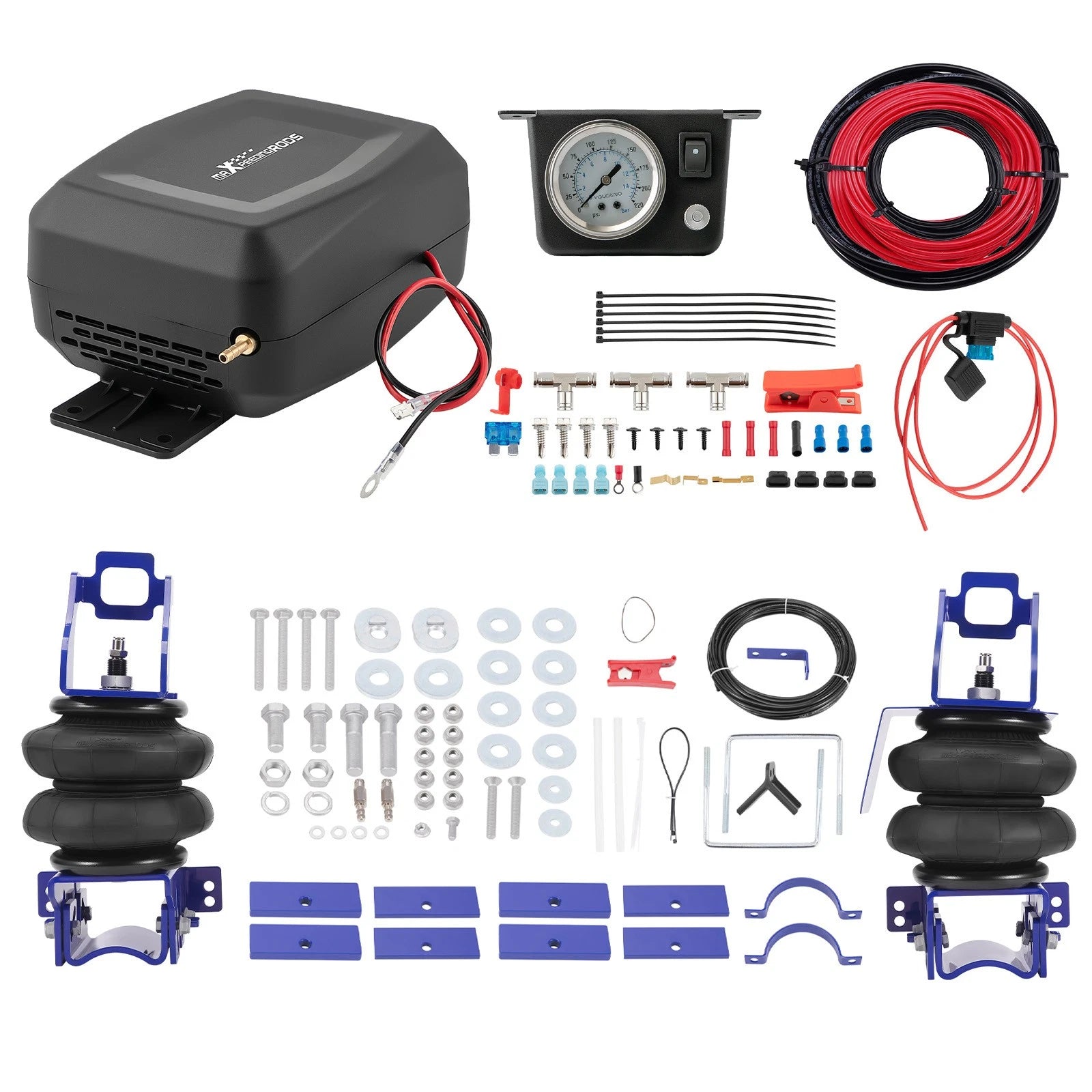 Air Suspension Bags & Shock Compressor Kit for Ram 2500 2WD 4WD (2013)