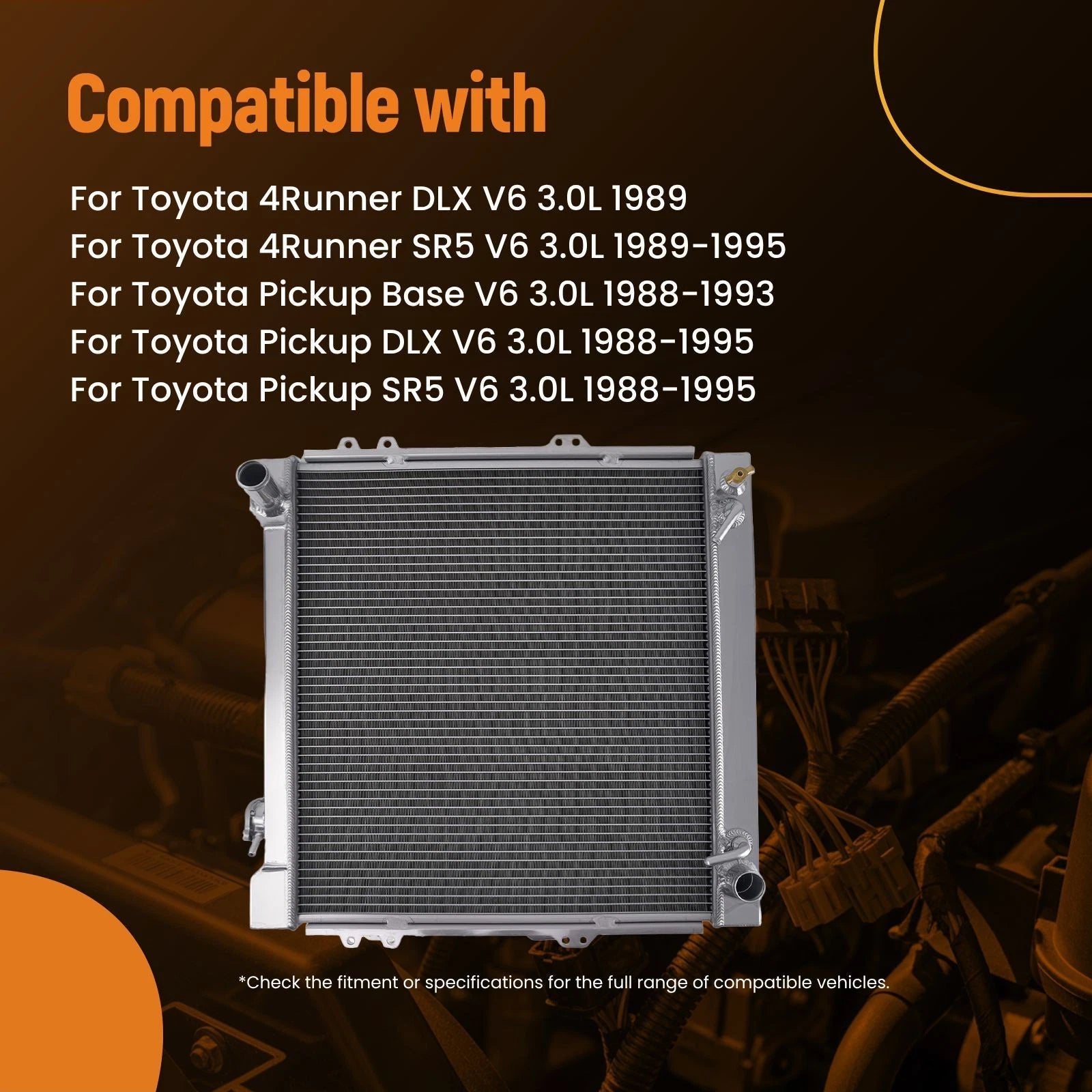 Aluminum Cooling Radiator for Toyota 4Runner Pickup (1988-1995)