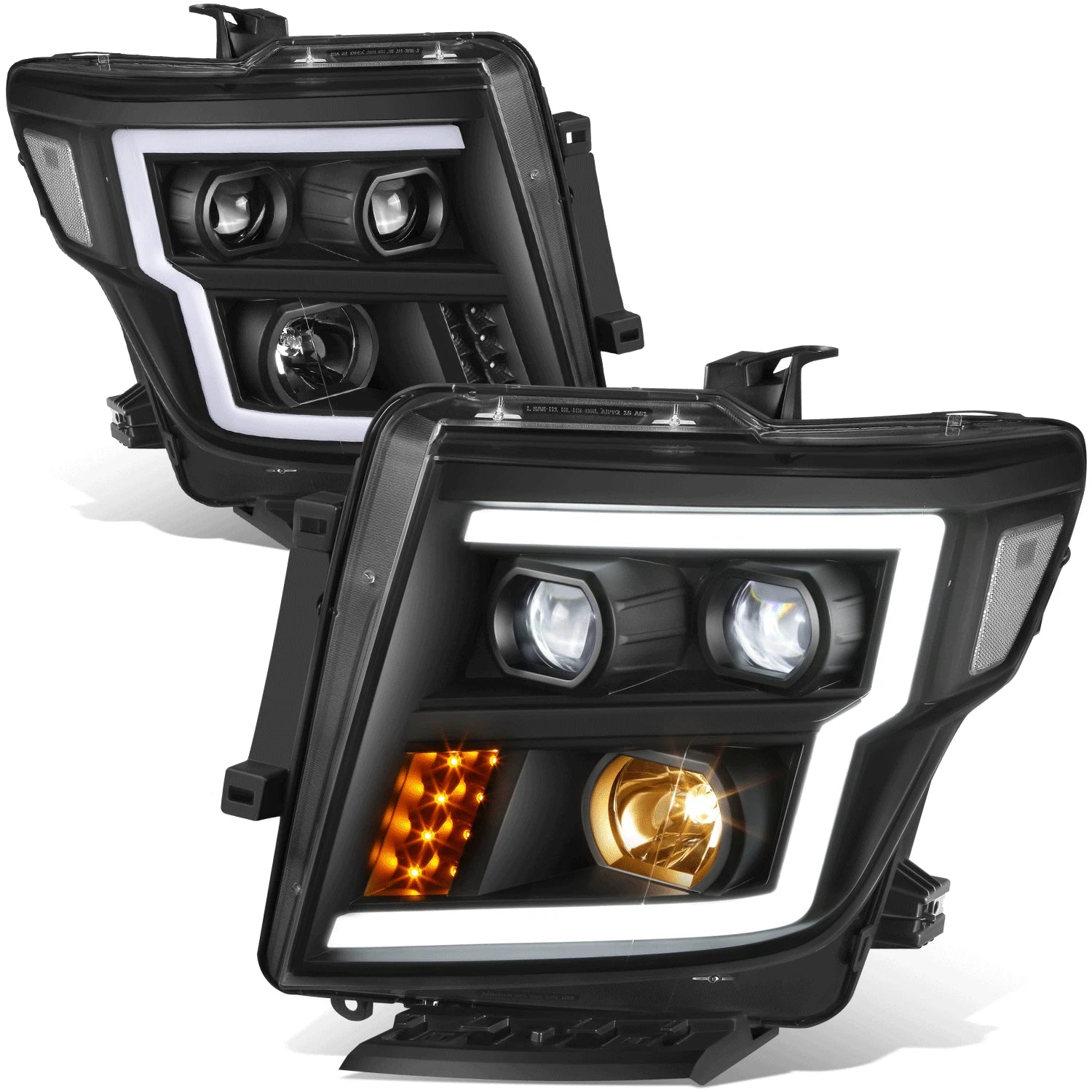 LED Projector Headlights for Nissan Titan XD (2016–2024) - Black Housing