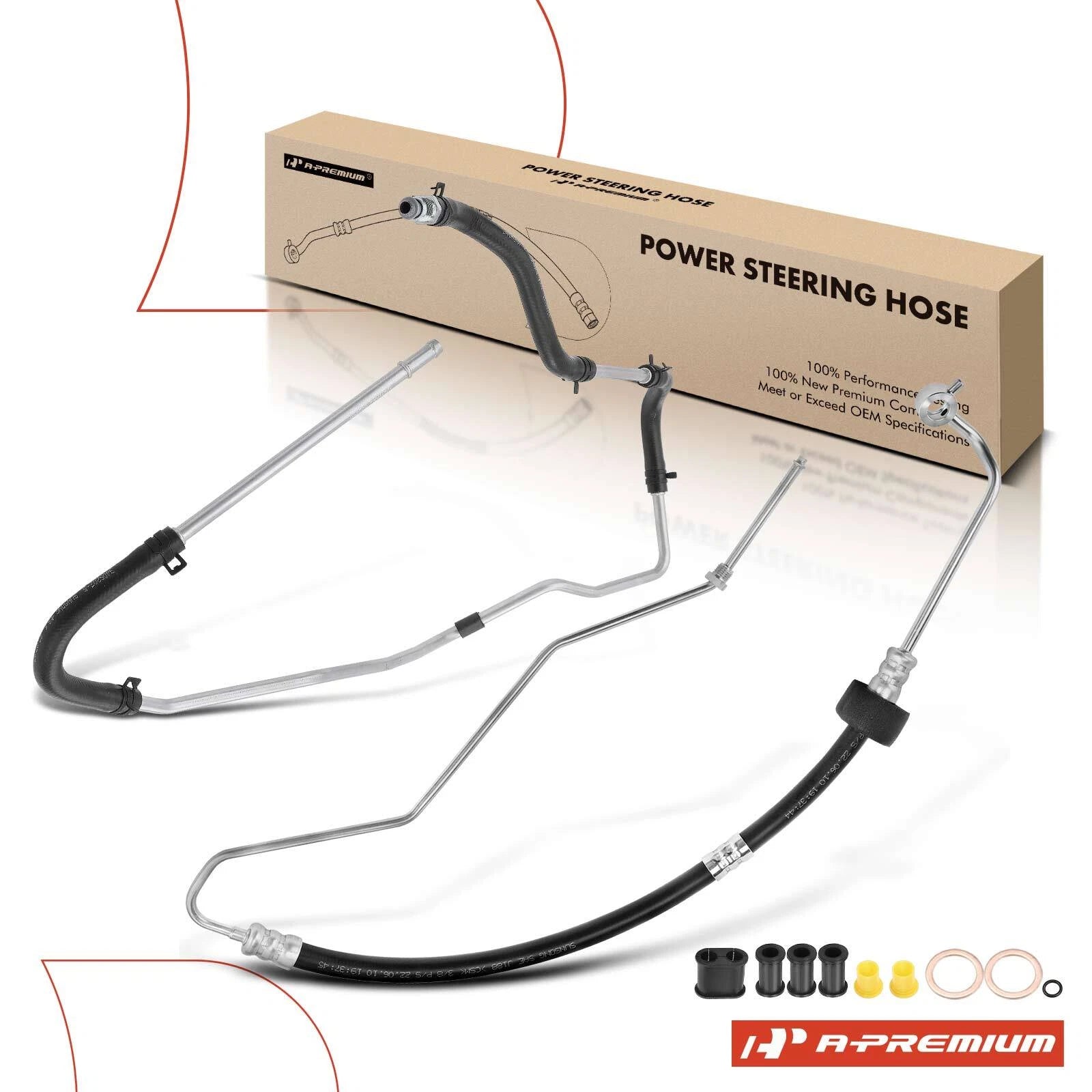 2X Power Steering Pressure & Return Line Hose for Kia Spectra (2004–2006)