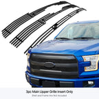 Upper Stainless Black Billet Grille for Ford F-150 King Ranch (2015-2017)