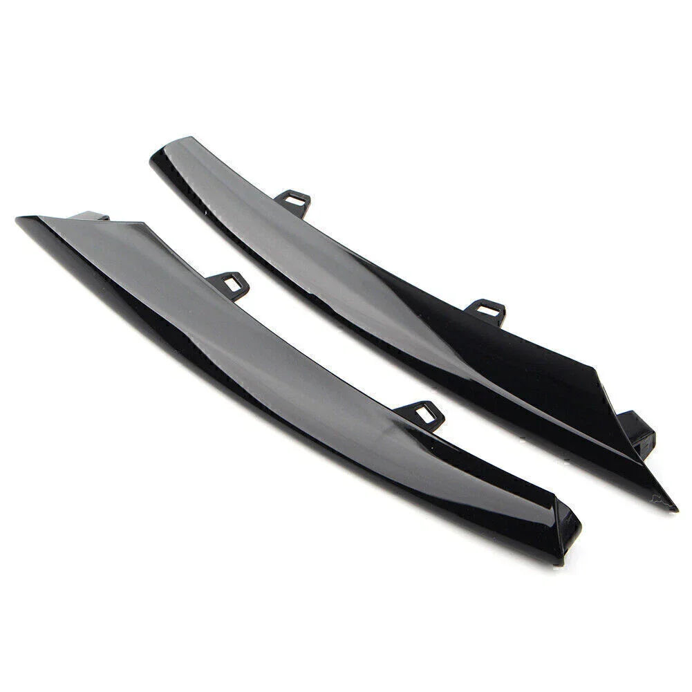 Gloss Black Front Side Grille Bumper Molding Trim for Jaguar XJ (2010-2015)