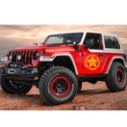 2Pcs Orange Distressed Army Star Vinyl Pre-Cut Hood Door Graphics for 2010-2020