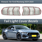 1 Pair Tail Light Protector Trim Cover for Ford Mustang (2024–2025) Smoked Black