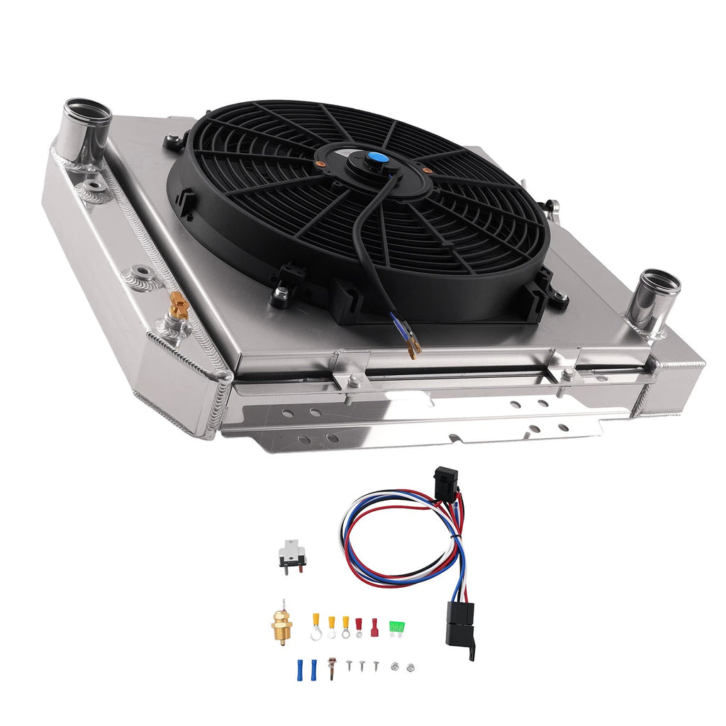 3 Row Aluminum Radiator Fan Shroud Kit for Ford Mustang V8 (1965–1966)