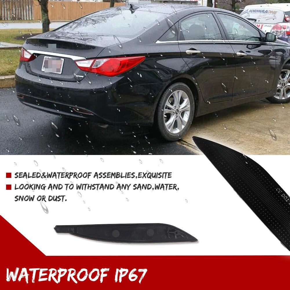 2X Smoked Black Lens Rear Bumper Reflector Lights for Hyundai Sonata (2011–2014)