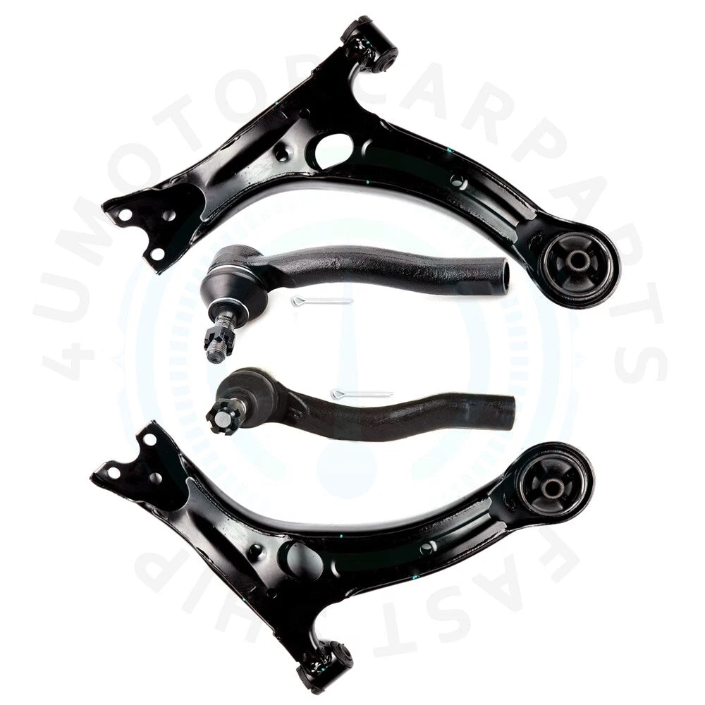 Set of 4 Front Lower Control Arms & Outer Tie Rod Ends for Toyota Corolla (2003–2008)