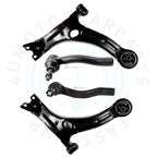 Set of 4 Front Lower Control Arms & Outer Tie Rod Ends for Toyota Corolla (2003–2008)