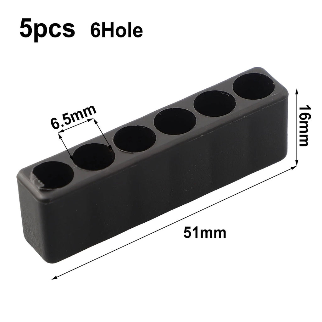 6-Hole Screwdriver Bit Organizer for Hex Shank Bits