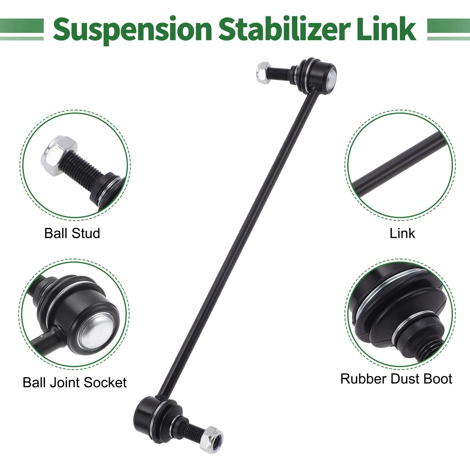 10 Pcs Front Suspension Kit for GMC  - Tie Rod Ends, Sway Bar Link, Ball Joint