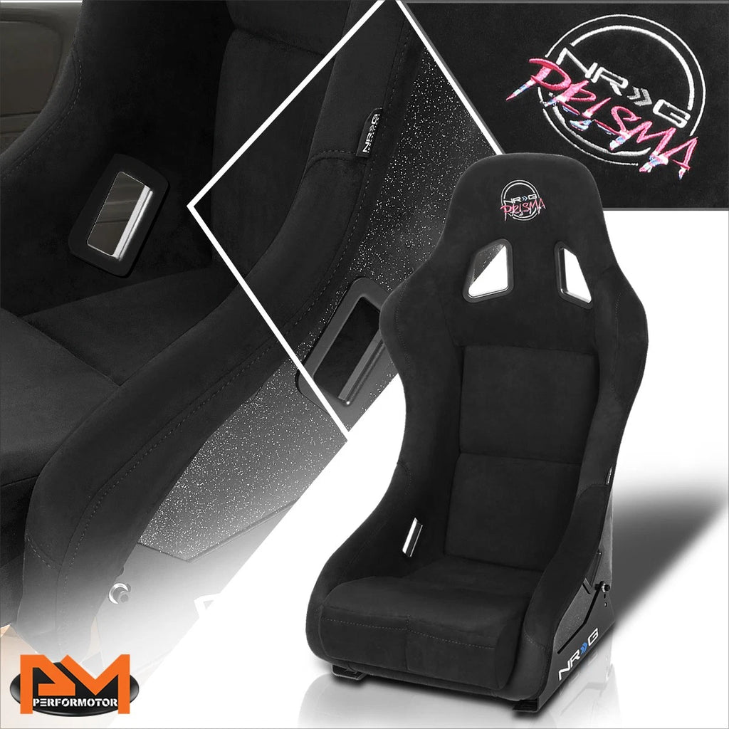 NRG Innovations FRP-303BK-PRISMA Alcantara Bucket Racing Seat for Universal (2010–2023)