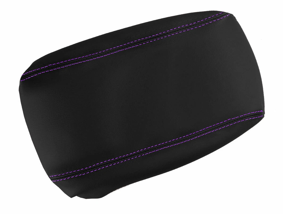 Leather Console Lid Armrest Cover for Honda Prelude (1997–2001) Purple Stitch
