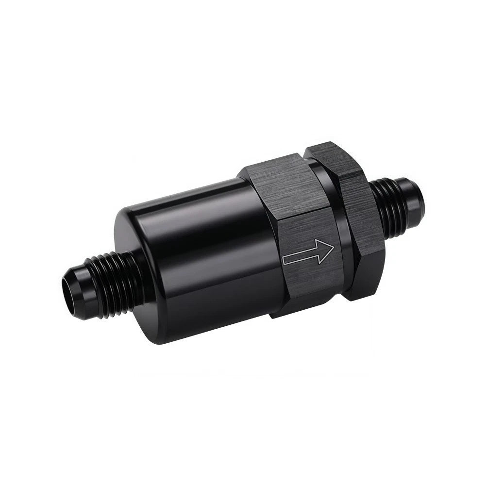 6AN Billet Aluminum Inline Fuel Filter for Fuel Line Protection (30)