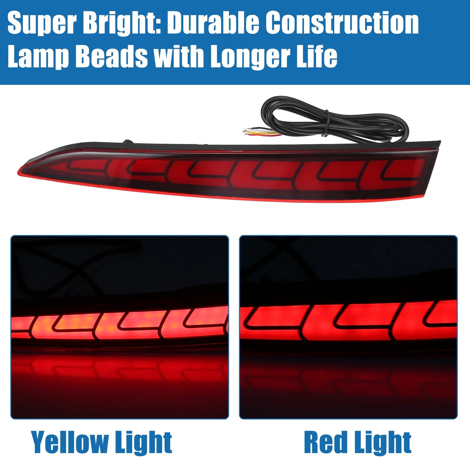 1 Pair Rear Bumper Reflector for Hyundai Accent (2010–2017) Red Amber