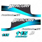 Outboard Motor Decals for Mercury 115hp (Top Cover, M Domed Sticker)