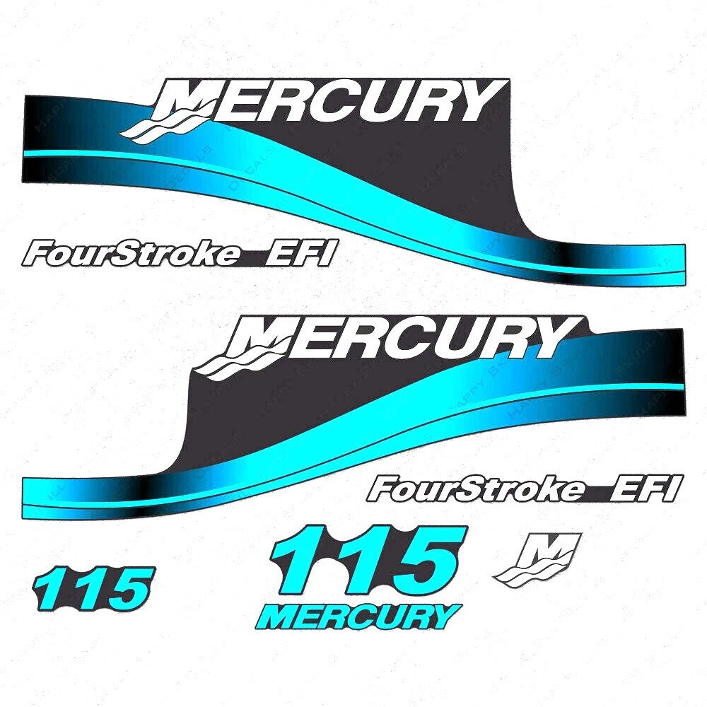 Outboard Motor Decals for Mercury 115hp (Top Cover, M Domed Sticker)