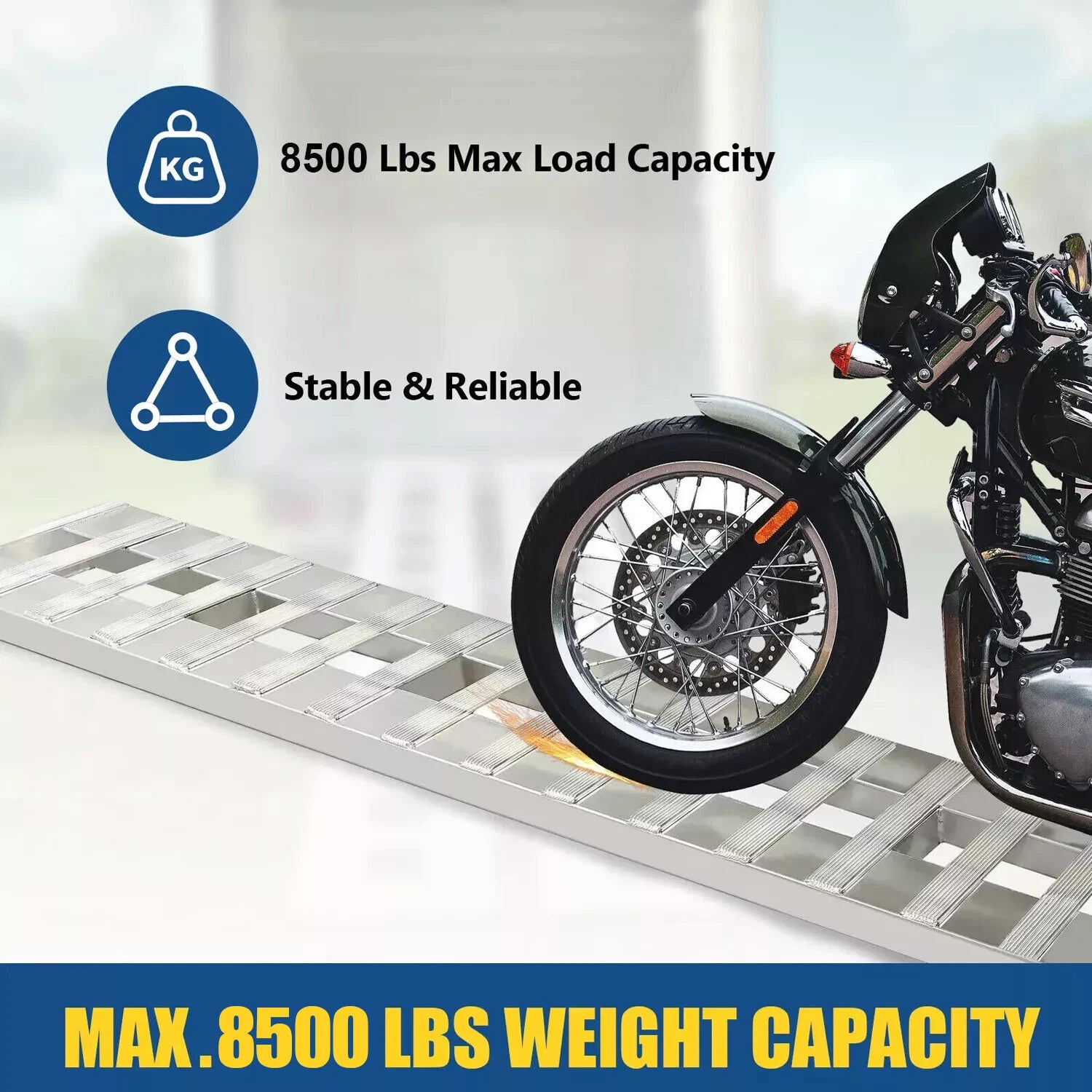 Set of 2 Aluminum Hook Ramps for Car Truck Trailer (8500 lbs, 72" x 15")