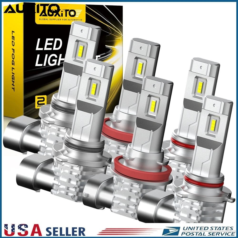 6X 9005 9006 H11 LED Headlight Kit for AUXITO