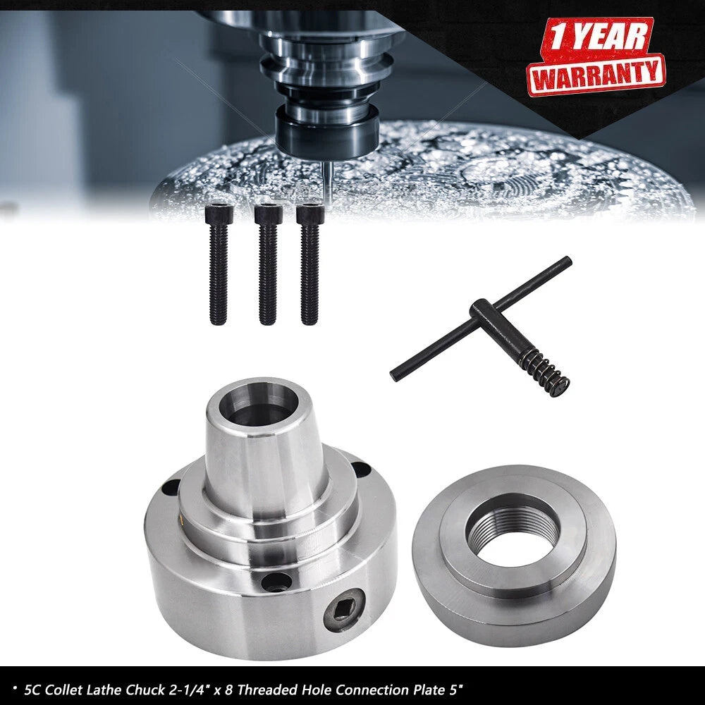 5C Collet Lathe Chuck for 2-1/4" x 8 Threaded Connection (Fits Various Models)