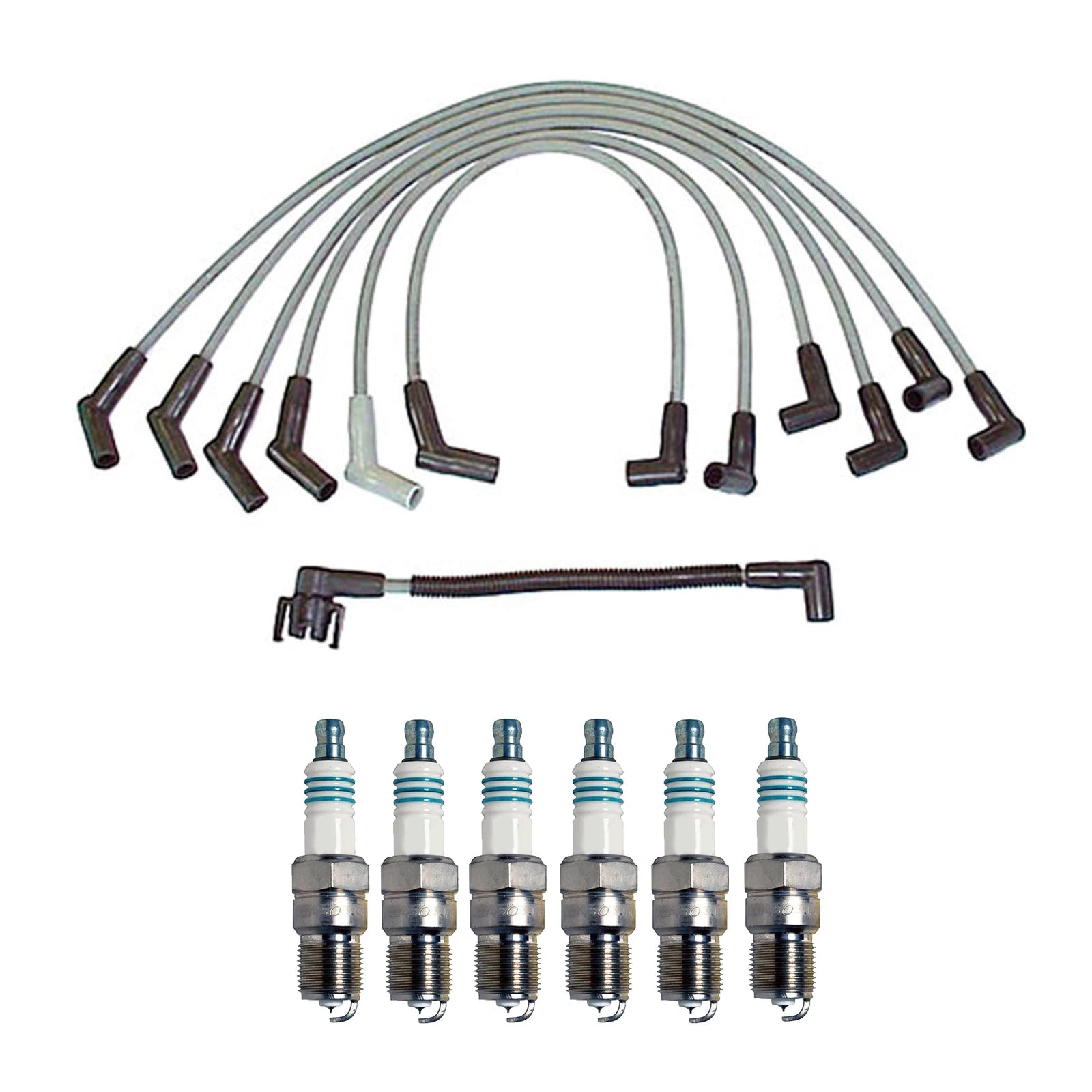 Denso 8mm Wire Set & 6 Iridium Power Spark Plugs Kit for Mazda B3000 (1994–2006)