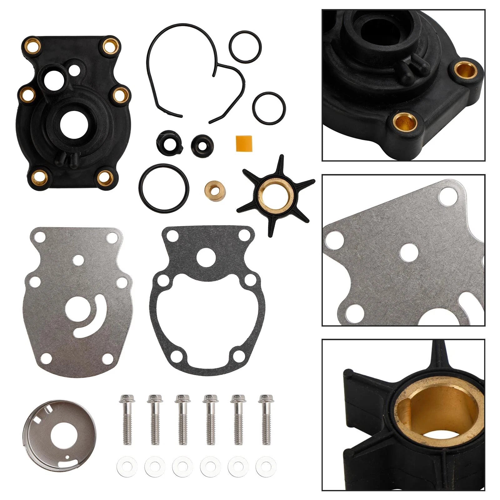 Water Pump Impeller Kit for Johnson Evinrude 25-35HP Outboard (N/A) 0393630 0393509