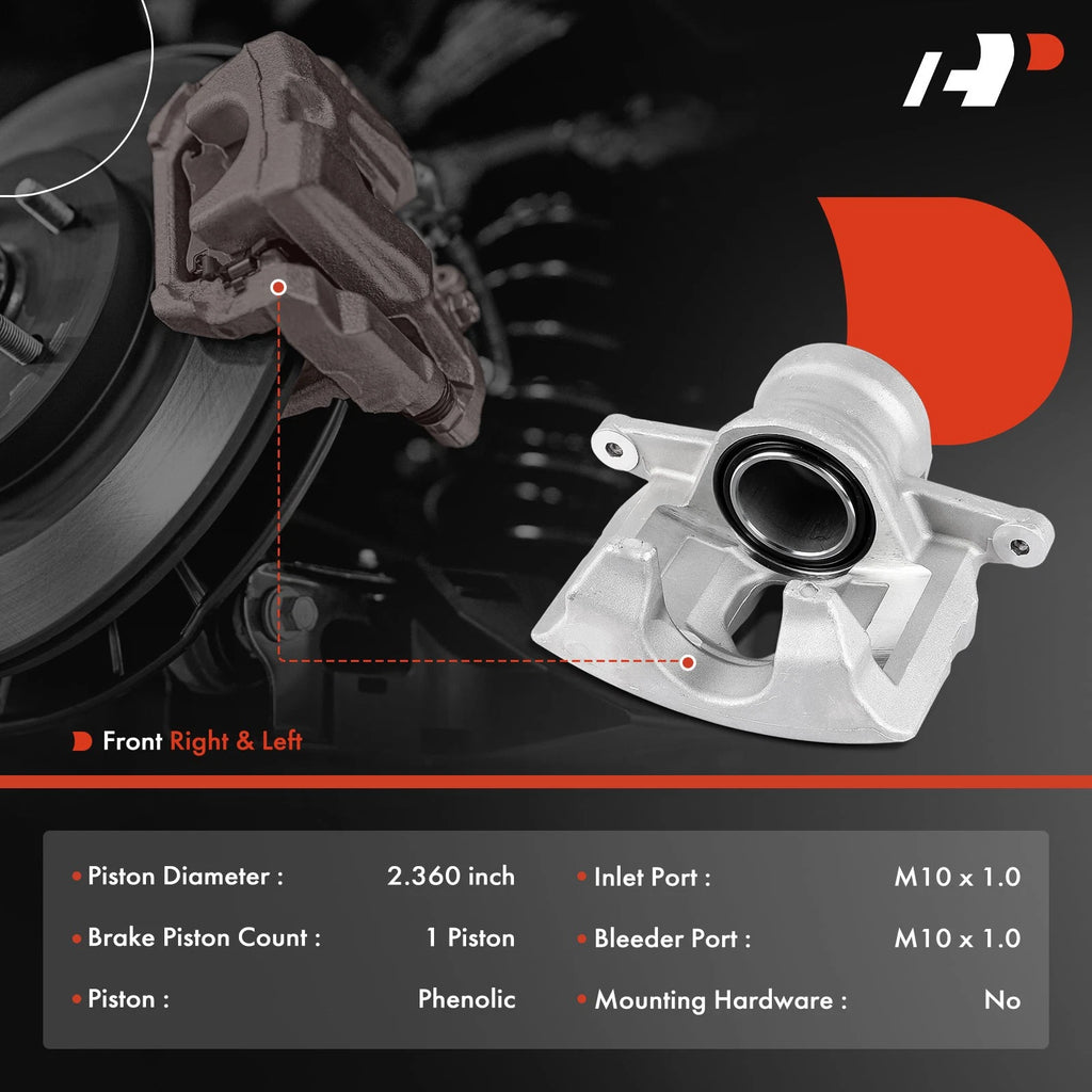 2X Brake Caliper with Steel Piston for Hyundai Genesis Coupe (2010–2016)