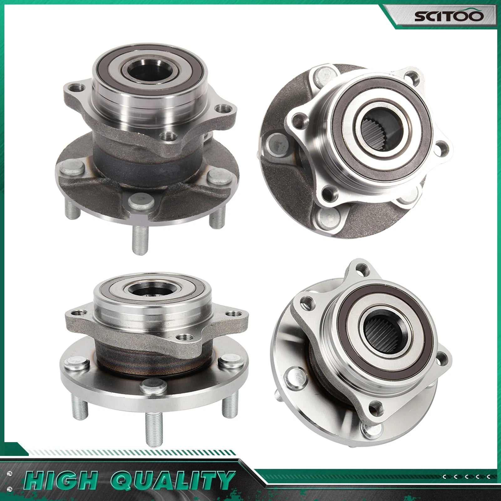 Set of 4 Front Rear Wheel Bearing Hub for Subaru Ascent (2019–2020), Legacy (2015–2020)