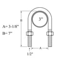 U Bolt Kit for 5200-7000lbs 3" Round Axle (20080)