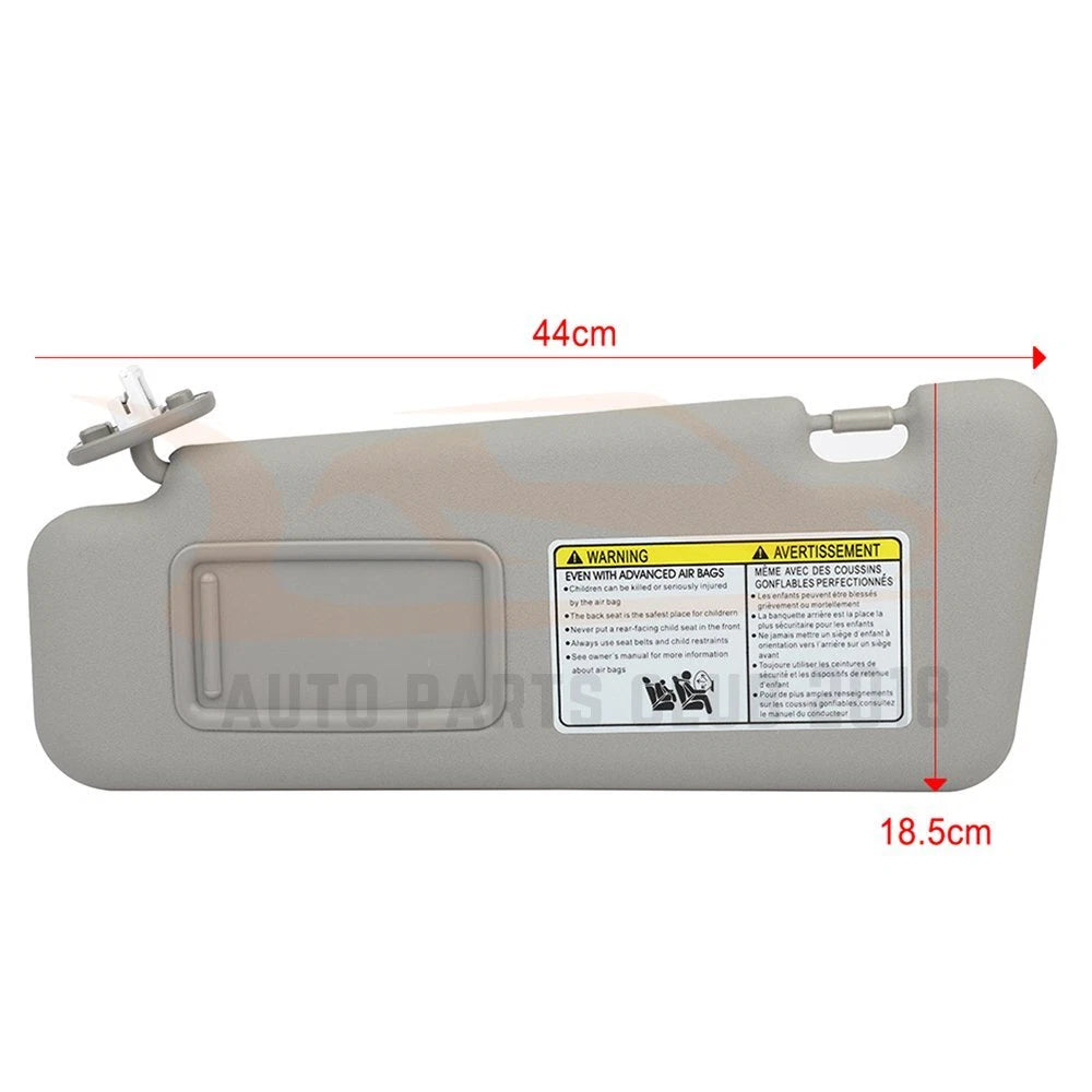 Left Driver Side Sun Visor for Toyota Highlander (2008-2013)