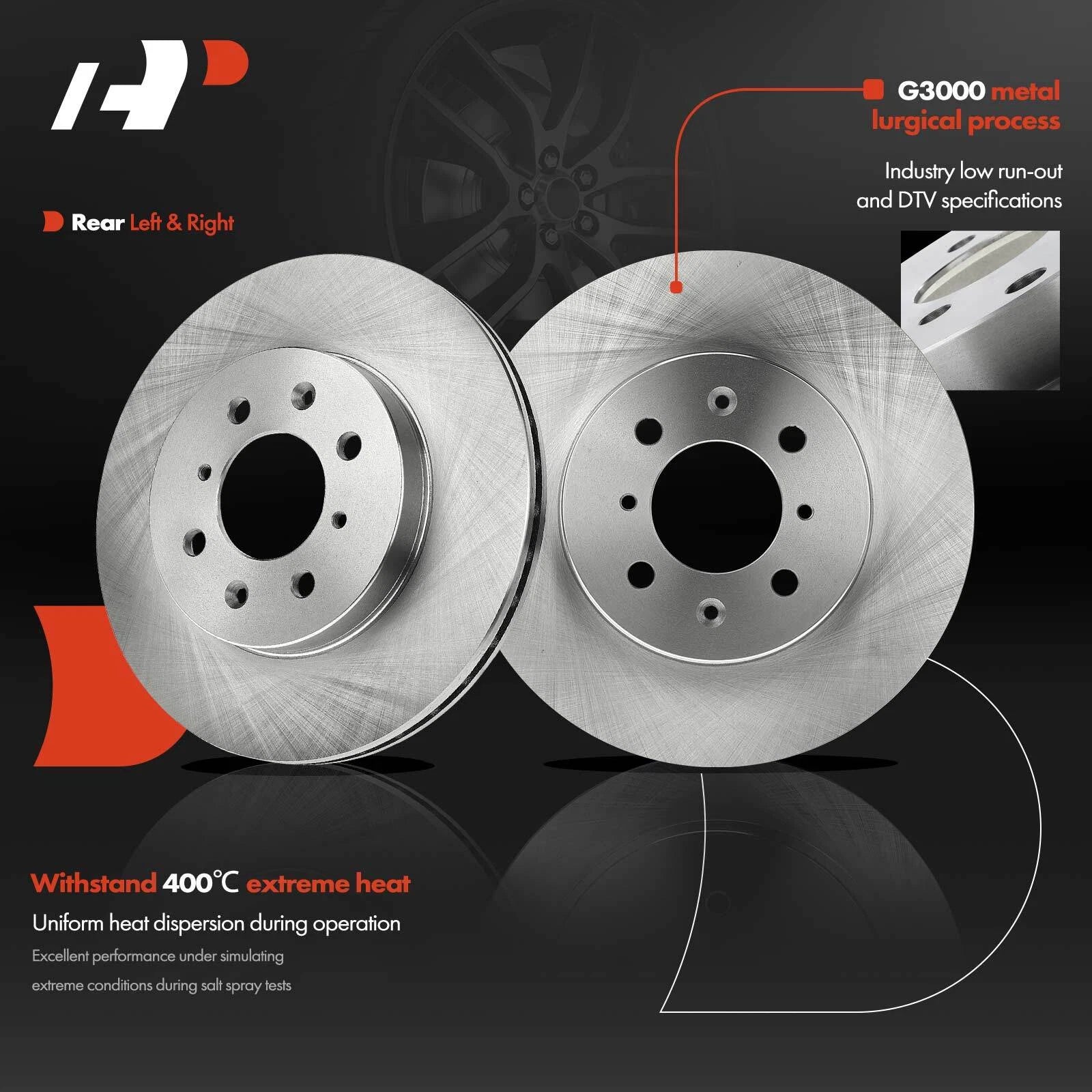 Front & Rear Disc Brake Rotors for Honda Civic (1999-2000)