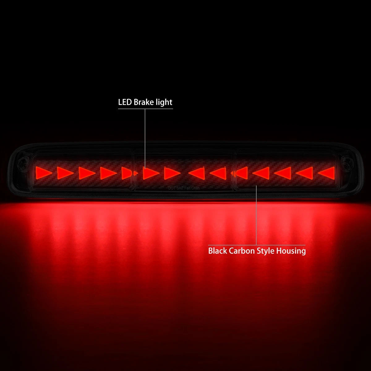 LED Carbon 3rd Third Brake Light for Silverado Sierra (1996–2007)