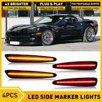 Set of 4 Smoked LED Side Marker Lights for Chevy Corvette C6 (2005–2013)