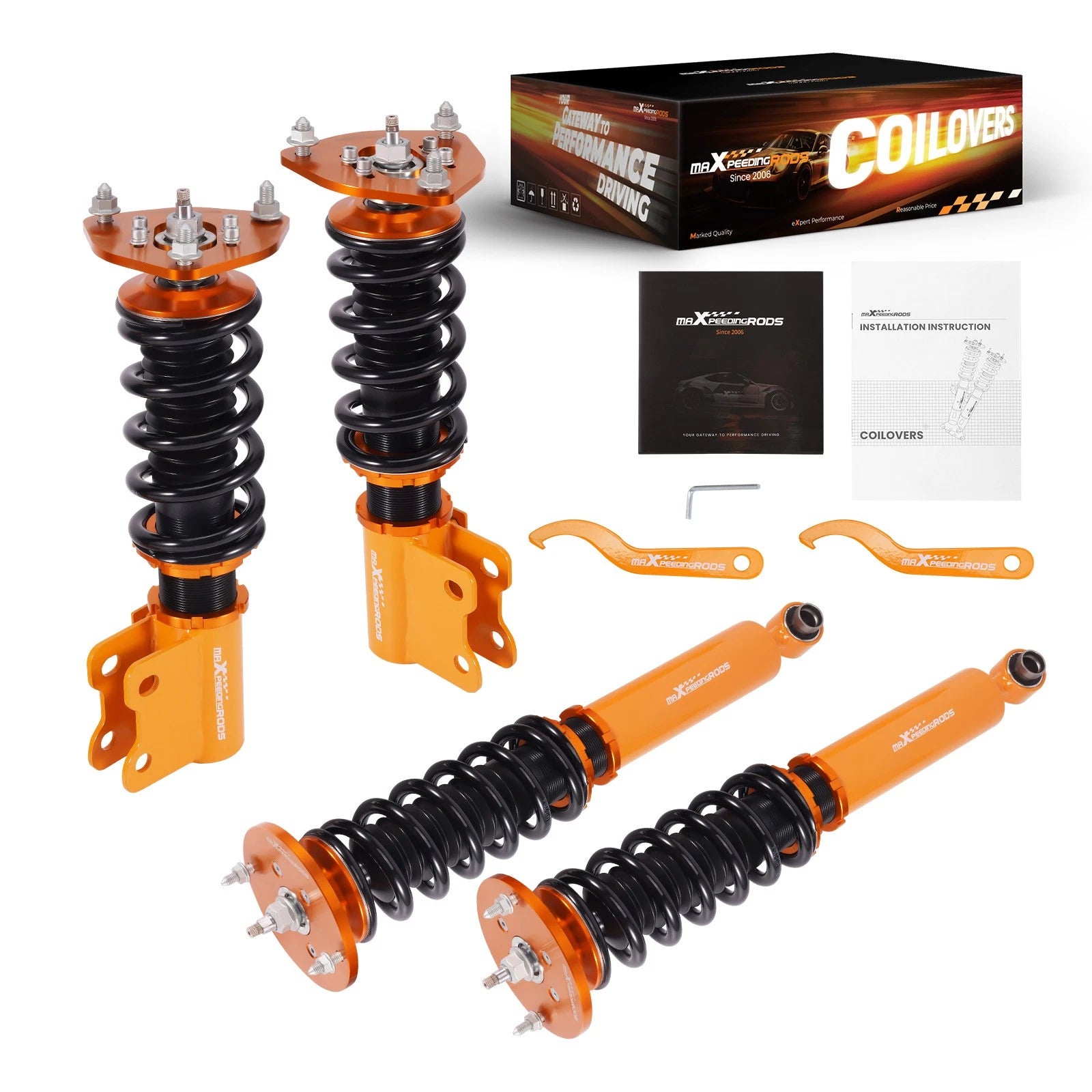 Set of 2 Front + Rear Coilovers 24 Way Struts for Nissan Silvia 240sx (1995–1998)