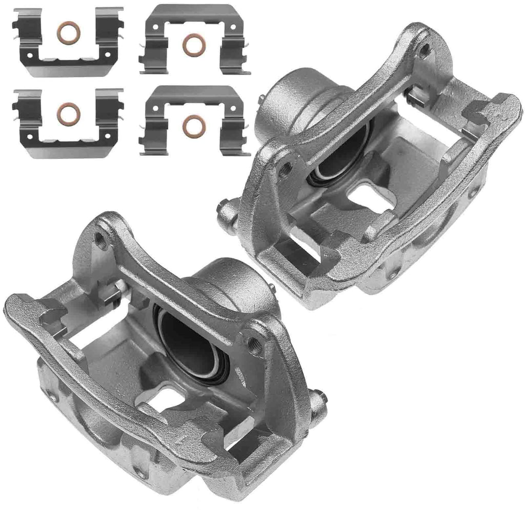 Pair Front Disc Brake Calipers with Brackets for Hyundai Veloster (2013-2016)