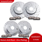 Drilled Slotted Rotors & Brake Pads for GMC Terrain, Chevy Equinox (2010–2017)