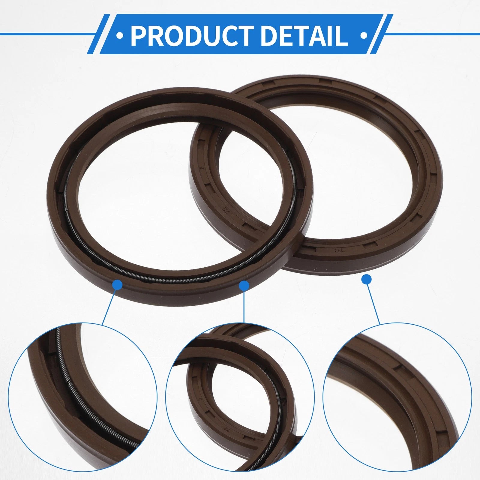 2X Oil Seal Rotary Shaft Seal FKM Rubber 58x72x8mm for Various Models 