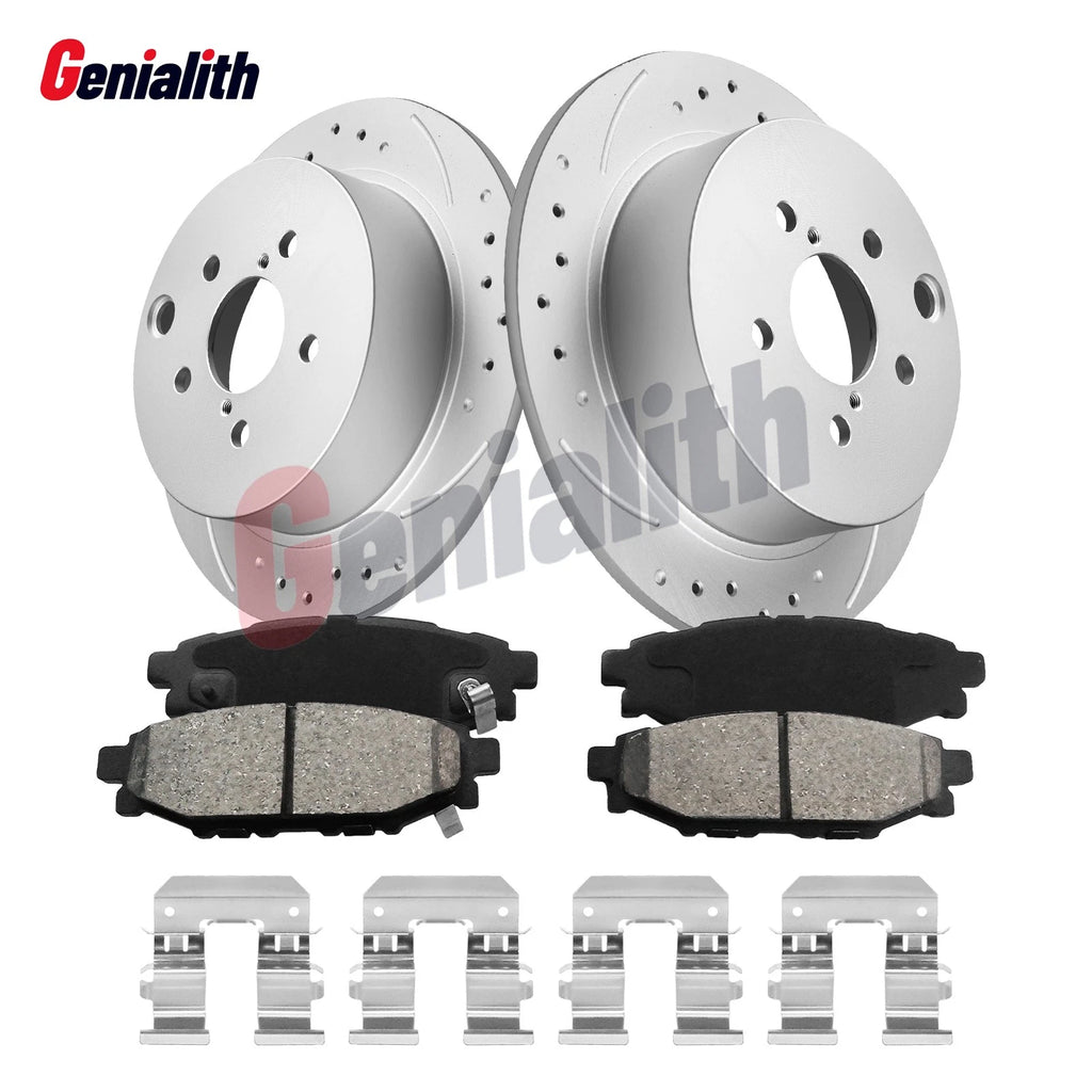 Rear Disc Brake Rotors & Pads Kit for Subaru Crosstrek Forester Impreza (2013–2021)