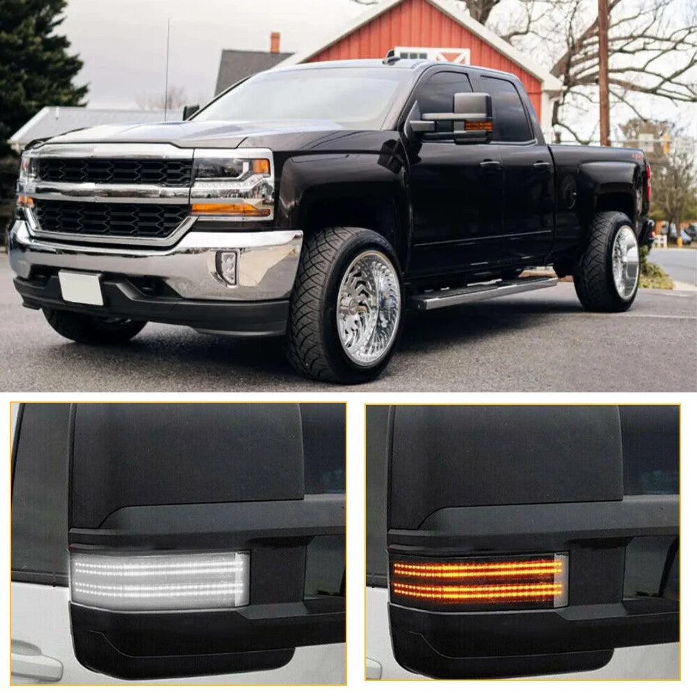 Tow Side Mirror Signal Light Switchback LED for Chevy Silverado GMC Sierra (2014-2018)