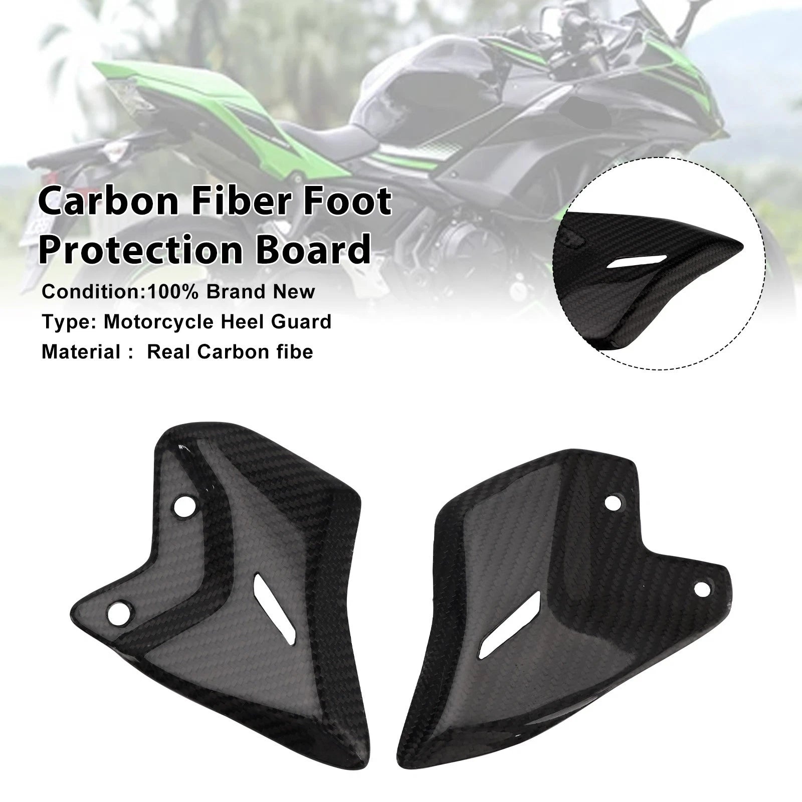 Real Carbon Fiber Foot Board for Kawasaki Ninja 650 Z650 (2017–2025)