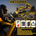 USB Fast Charger Socket for Motorcycle (SAE to USB, Waterproof)