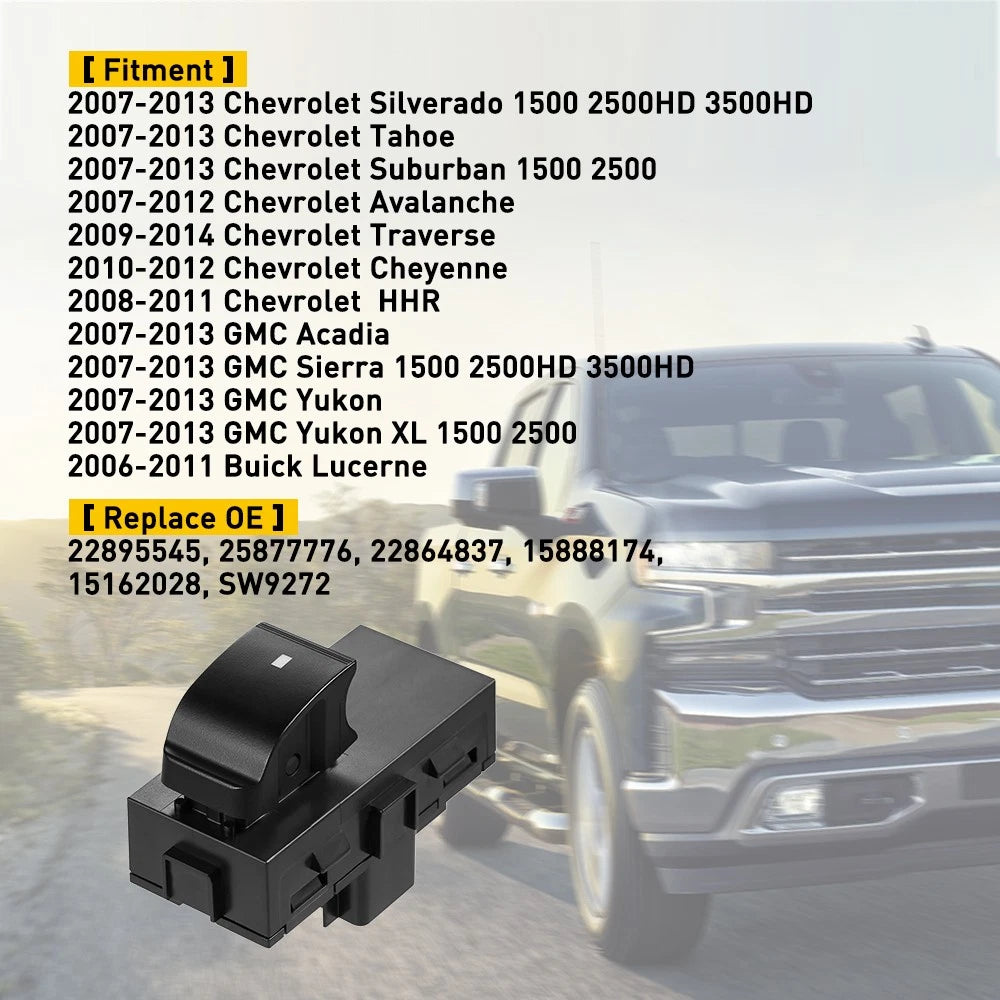 Master Power Window Switch for Chevy Tahoe Avalanche GMC Yukon Sierra (2007-2013)