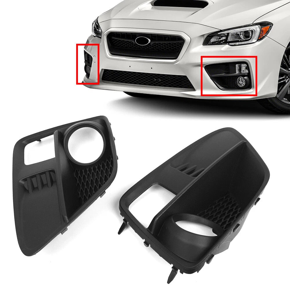 2X Honeycomb Front Bumper Fog Light Bezel Cover for Subaru WRX STI (2015–2017)
