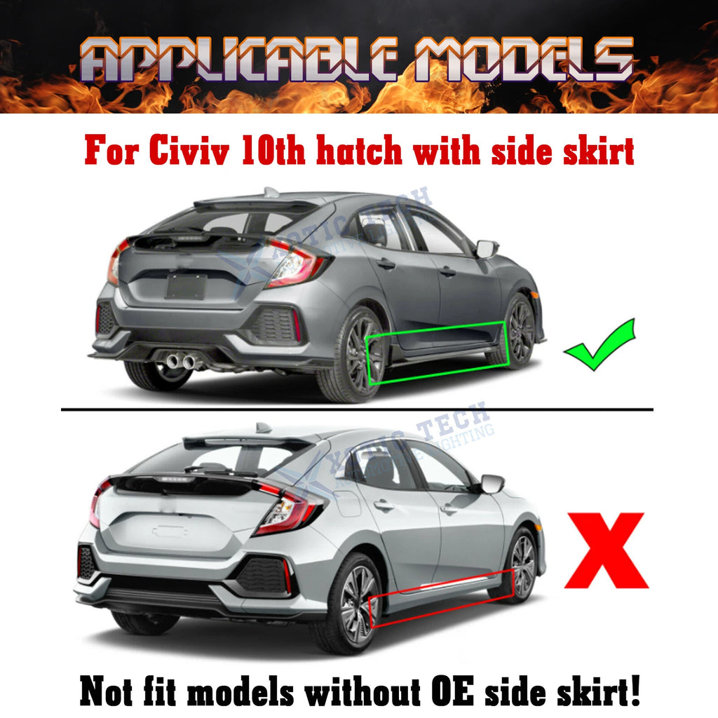 Mud Flaps Splash Guards Mudguards Set for Honda Civic Hatchback (2017-2021)