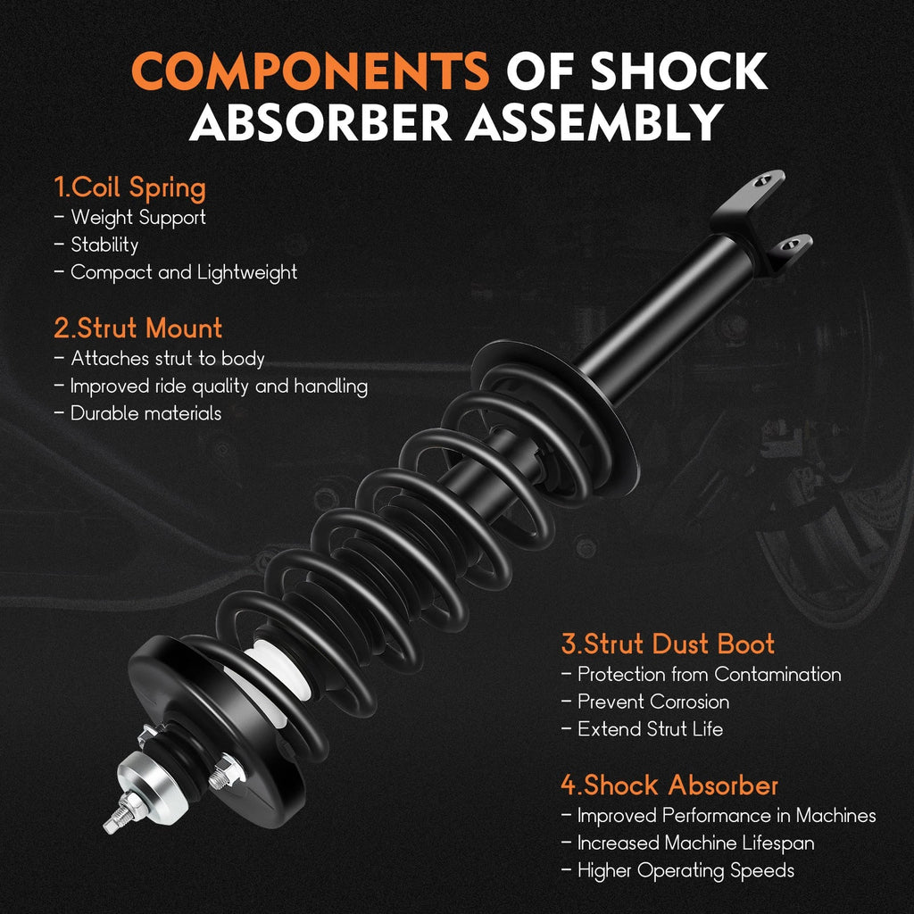 Set of 2 Rear Complete Struts for Honda Accord (2013–2017)