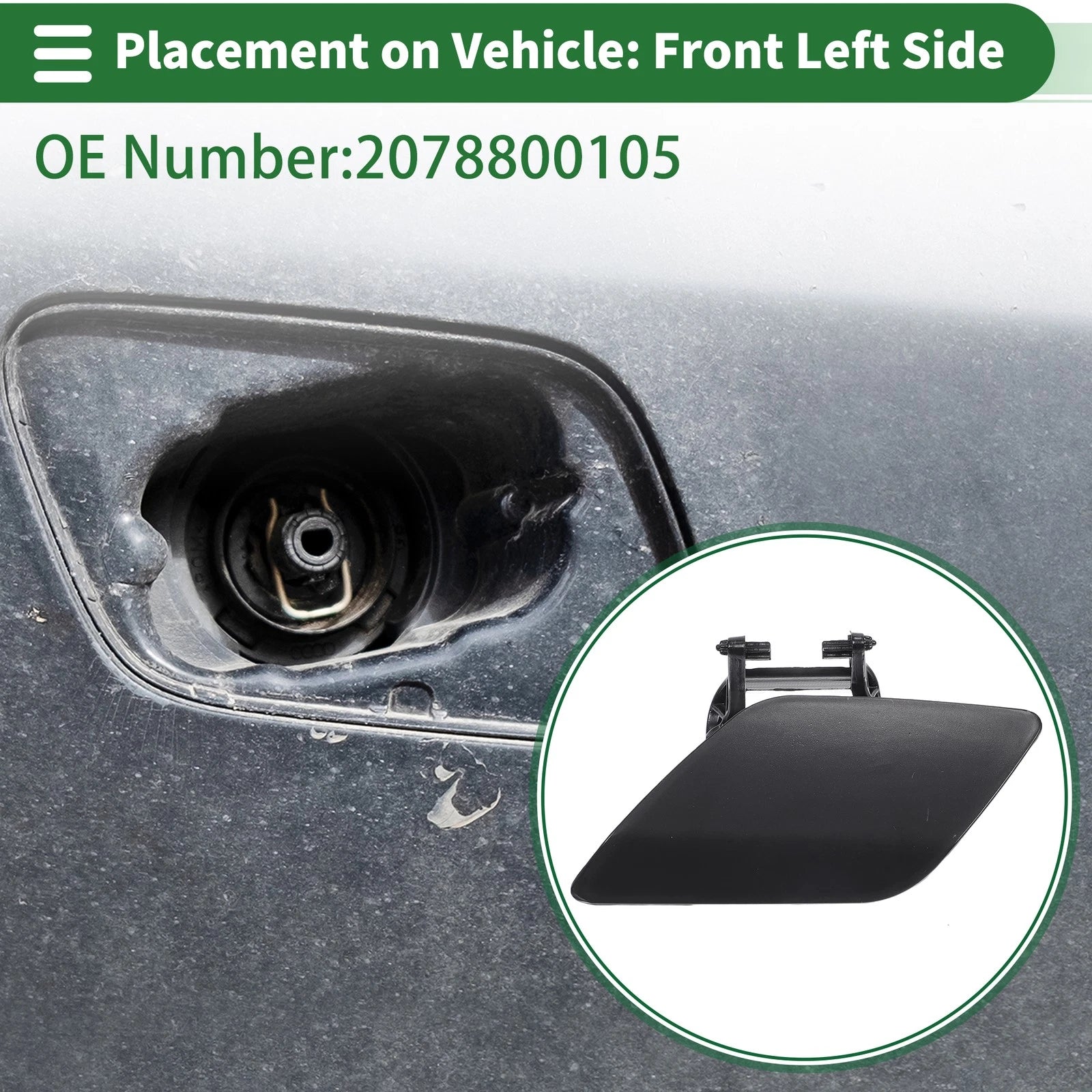 Bumper Headlight Washer Nozzle Cover Cap for Mercedes-Benz E400 (2014–2016)