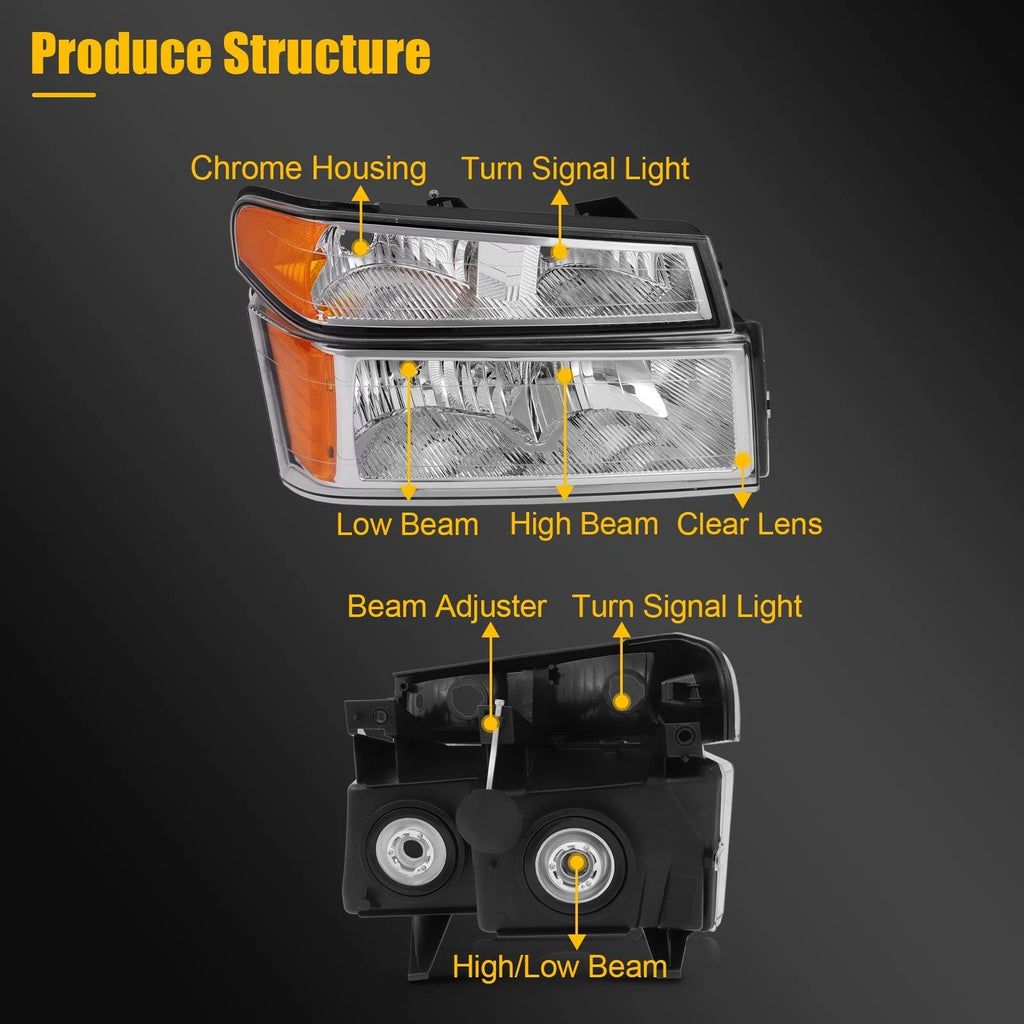 Headlight Assembly for Chevy Colorado GMC Canyon (2004–2012)